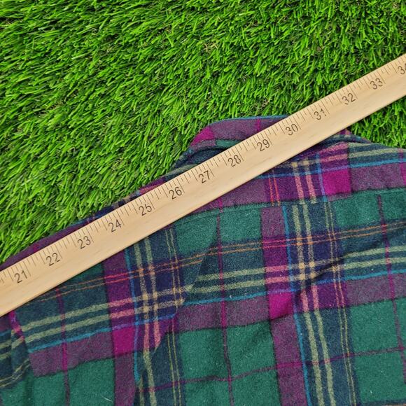 Vintage LOBO Flannel Plaid Shirt Medium 20x26 Pendleton Wool - Picture 4 of 9